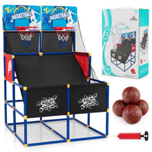 Load image into Gallery viewer, Kids Arcade Basketball Game Set with 4 Basketballs and Ball Pump