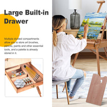 Load image into Gallery viewer, Tripod Folding French Wooden Easel with Sketch Box