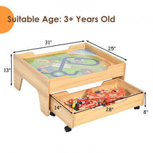 Load image into Gallery viewer, Children's Wooden Railway Set Table with 100 Pieces Storage Drawers