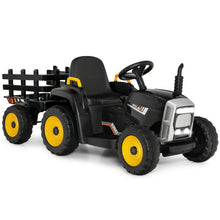 Load image into Gallery viewer, 12V Ride on Tractor with 3-Gear-Shift Ground Loader for Kids 3+ Years Old-Black
