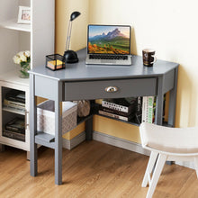 Load image into Gallery viewer, Corner Wooden PC Laptop Computer Desk-Gray