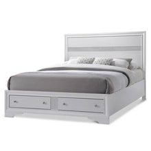 Load image into Gallery viewer, King Size Bed Wood Frame with Tall Headboard and Drawer