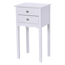 Load image into Gallery viewer, Side Table End Accent Table w/ 2 Drawers-White