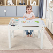 Load image into Gallery viewer, Wooden Kids Multi Activity Play Table with Storage Paper Roll-White