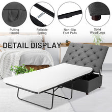 Load image into Gallery viewer, Folding Ottoman Sleeper Bed with Mattress for Guest Bed and Office Nap-Gray

