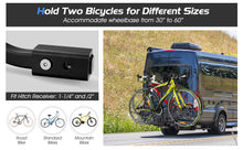 Load image into Gallery viewer, 2-Bike Hitch Mount Bike Rack for 1-1/4 Inch or 2 Inch Receiver-Black

