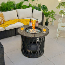 Load image into Gallery viewer, 32 Inch 30000BTU Fire Pit Table with Fire Glasses and PVC Cover
