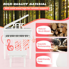 Load image into Gallery viewer, 30-Key Kids Piano Keyboard Toy with Bench Piano Lid and Music Rack-White
