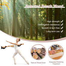 Load image into Gallery viewer, 4 Feet Wall-Mounted Ballet Barre for Yoga-Black
