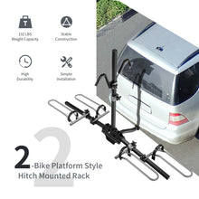 Load image into Gallery viewer, 2-Bike Hitch Mount Bike Rack for 1-1/4 Inch or 2 Inch Receiver-Black
