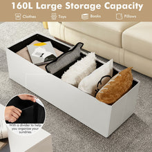 Load image into Gallery viewer, 45 Inches Large Folding Ottoman Storage Seat-White
