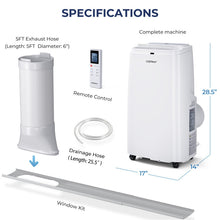 Load image into Gallery viewer, 12000BTU 3-in-1 Portable Air Conditioner with Remote-White
