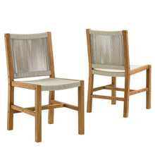 Load image into Gallery viewer, Vienna Outdoor Patio Teak and Rope Armless Dining Chairs Set of 2 by Modway
