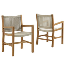 Load image into Gallery viewer, Vienna Outdoor Patio Teak and Rope Dining Armchairs Set of 2 by Modway
