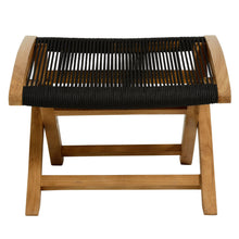 Load image into Gallery viewer, Vienna Outdoor Patio Teak and Rope Folding Ottoman by Modway
