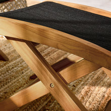 Load image into Gallery viewer, Vienna Outdoor Patio Teak and Rope Folding Ottoman by Modway

