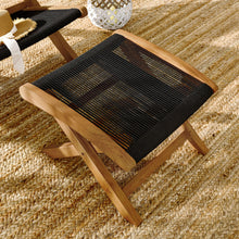 Load image into Gallery viewer, Vienna Outdoor Patio Teak and Rope Folding Ottoman by Modway
