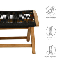 Load image into Gallery viewer, Vienna Outdoor Patio Teak and Rope Folding Ottoman by Modway
