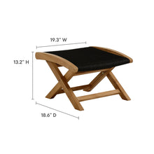 Load image into Gallery viewer, Vienna Outdoor Patio Teak and Rope Folding Ottoman by Modway
