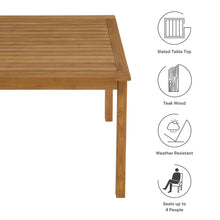 Load image into Gallery viewer, Vienna 34" Square Outdoor Patio Teak Wood Dining Table by Modway
