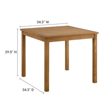 Load image into Gallery viewer, Vienna 34" Square Outdoor Patio Teak Wood Dining Table by Modway
