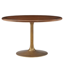 Load image into Gallery viewer, Lippa 48" Round Pedestal Solid Wood and Metal Dining Table by Modway
