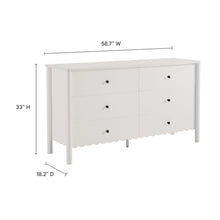 Load image into Gallery viewer, Emmeline Scalloped 6-Drawer Dresser by Modway
