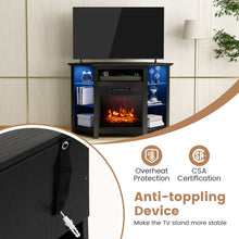 Load image into Gallery viewer, Fireplace Corner TV Stand with LED Lights and Smart APP Control for 50 Inches TV-Black
