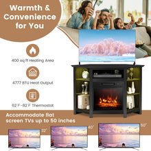 Load image into Gallery viewer, Fireplace Corner TV Stand with LED Lights and Smart APP Control for 50 Inches TV-Black
