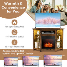 Load image into Gallery viewer, Fireplace Corner TV Stand with LED Lights and Smart APP Control for 50 Inches TV-Rustic Brown
