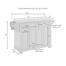 Load image into Gallery viewer, Alexandria Granite Top Full Size Kitchen Island/Cart Gray/Gray
