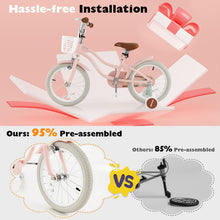 Load image into Gallery viewer, 16 Inch Kids Bike with Front Handbrake and 2 Training Wheels-Pink

