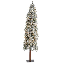 Load image into Gallery viewer, 7' Flocked Gr&amp; Alpine Artificial Christmas Tree w/ 400 Clear Lights
