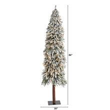 Load image into Gallery viewer, 7' Flocked Gr&amp; Alpine Artificial Christmas Tree w/ 400 Clear Lights
