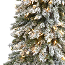 Load image into Gallery viewer, 7' Flocked Gr&amp; Alpine Artificial Christmas Tree w/ 400 Clear Lights
