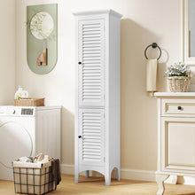 Load image into Gallery viewer, Tall Bathroom Floor Cabinet with Shutter Doors and Adjustable Shelf-White

