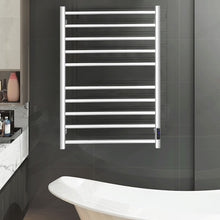 Load image into Gallery viewer, 10 Bar Towel Warmer Wall Mounted Electric Heated Towel Rack with Built-in Timer-Silver
