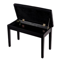 Load image into Gallery viewer, Solid Wood PU Leather Piano Double Duet Keyboard Bench-Black
