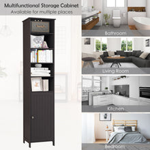 Load image into Gallery viewer, 72 Inches Free Standing Tall Floor Bathroom Storage Cabinet-Coffee
