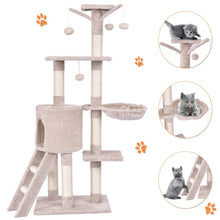 Load image into Gallery viewer, 56 Inch Condo Scratching Posts Ladder Cat Play Tree
