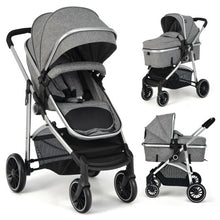 Load image into Gallery viewer, 2 in 1 Convertible Baby Stroller with Reversible Seat-Gray
