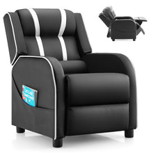 Load image into Gallery viewer, Kids Recliner Chair with Side Pockets and Footrest-White
