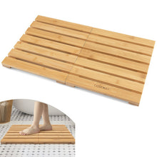 Load image into Gallery viewer, Bamboo Bath Mat with Non-slip Pads and Slatted Design-Natural
