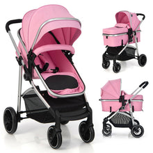Load image into Gallery viewer, 2-in-1 Convertible Baby Stroller with Reversible Seat-Pink

