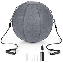 Load image into Gallery viewer, Yoga Sitting Ball with Felt Cover and Air Pump-Gray

