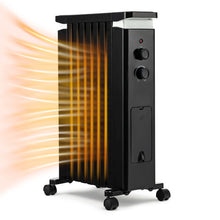 Load image into Gallery viewer, 1500W Portable Oil Filled Radiator Heater with 3 Heat Settings-Black
