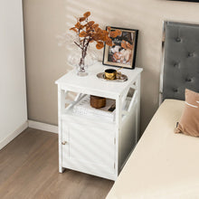 Load image into Gallery viewer, Bathroom Floor Cabinet Side Storage Organizer with Open Shelf and Single Door-White
