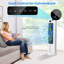 Load image into Gallery viewer, 42 Inch 3-in-1 Portable Evaporative Air Cooler Tower Fan with 9H Timer Remote-White
