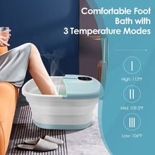 Load image into Gallery viewer, Folding Foot Spa Basin with Heat Bubble Roller Massage Temp and Time Set-Light Blue
