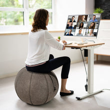 Load image into Gallery viewer, Yoga Sitting Ball with Felt Cover and Air Pump-Brown
